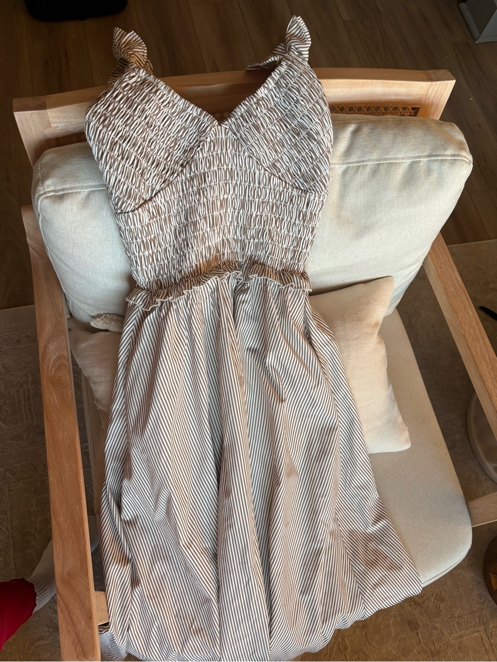 Vici Midi Dress in Light Taupe - Picture 2 of 3